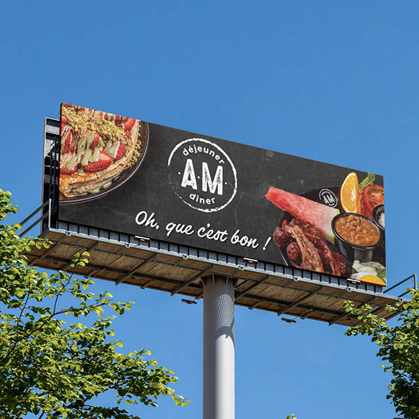 AM Dejeuner billboard Mockup