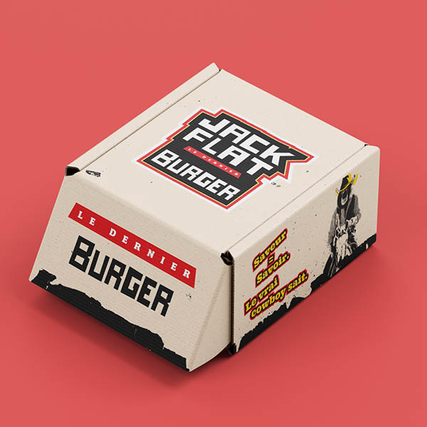 Jack Flat burger box Mockup