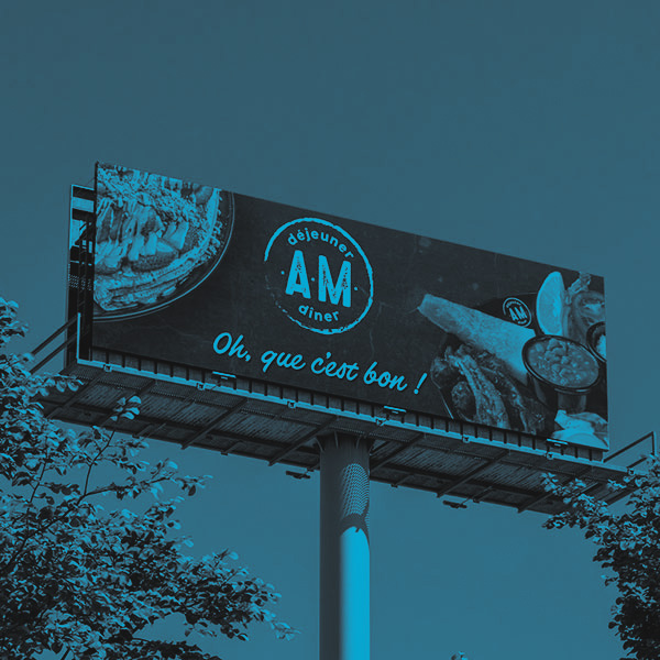 AM Dejeuner billboard Mockup