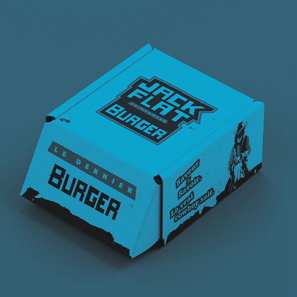 Jack Flat burger box Mockup